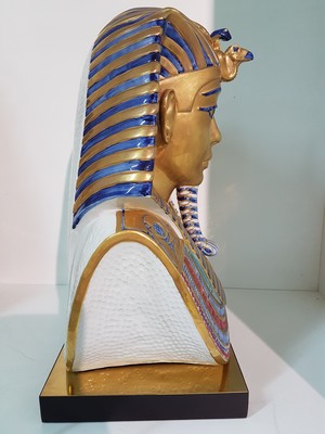 26960702f - Totenmaske des Tutanchamun, Capodimonte, Edoardo Tasca, 1980, Porzellan, limitierte ...