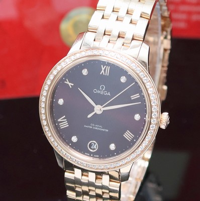 26960716a - OMEGA De Ville Prestige Damenarmbanduhr in Sedna Gold 750/000 mit Diamanten Referenz ...