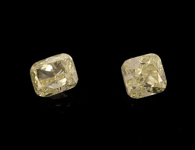 Image 26960728 - Lot 2 lose Diamanten, Cushion Cut, 1 x 0.32 ct1 x 0.30 ct, nat. fancy yellow/p1, jeweils ...