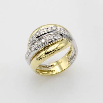 Image 26960814 - Massiver Ring mit Brillanten, GG/WG 750/000, Brill. zus. ca. 0.28 ct Weiß/si, in ...