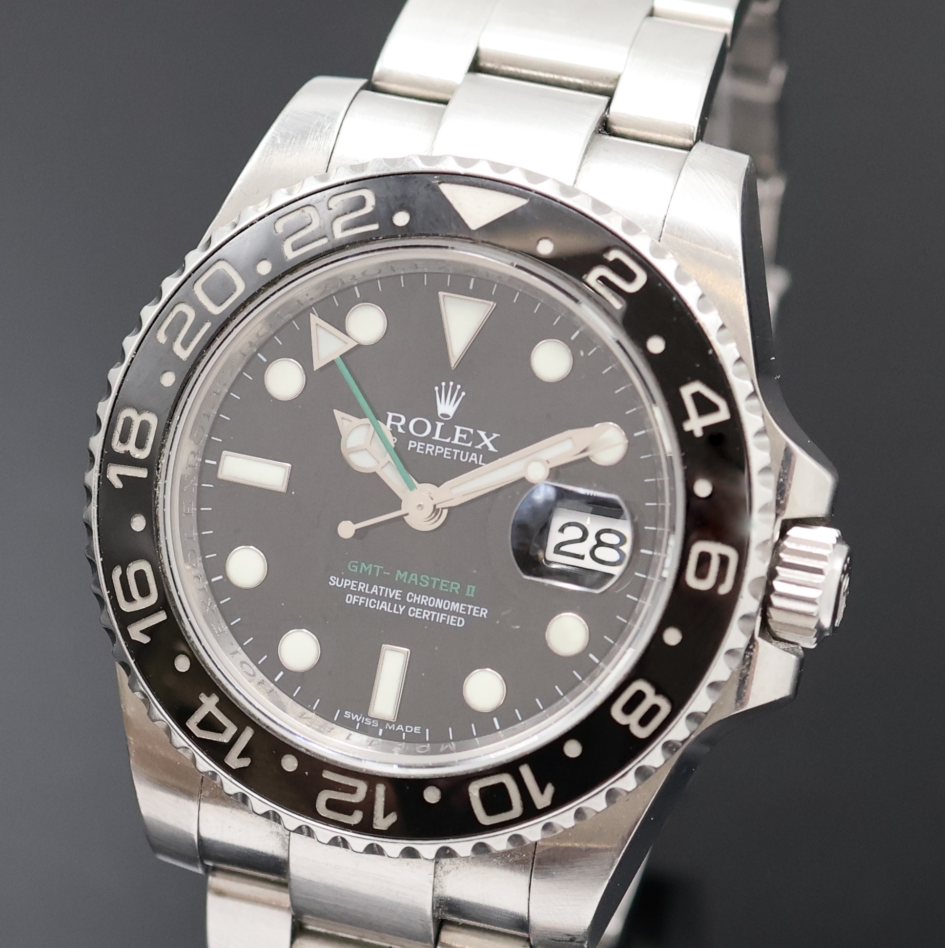 Detail a: ROLEX Herrenarmbanduhr Oyster Perpetual Date GMT-Master II Referenz 116710, Schweiz um 2007, Automatik, M-Serie, Chronometer der Superlative in ...