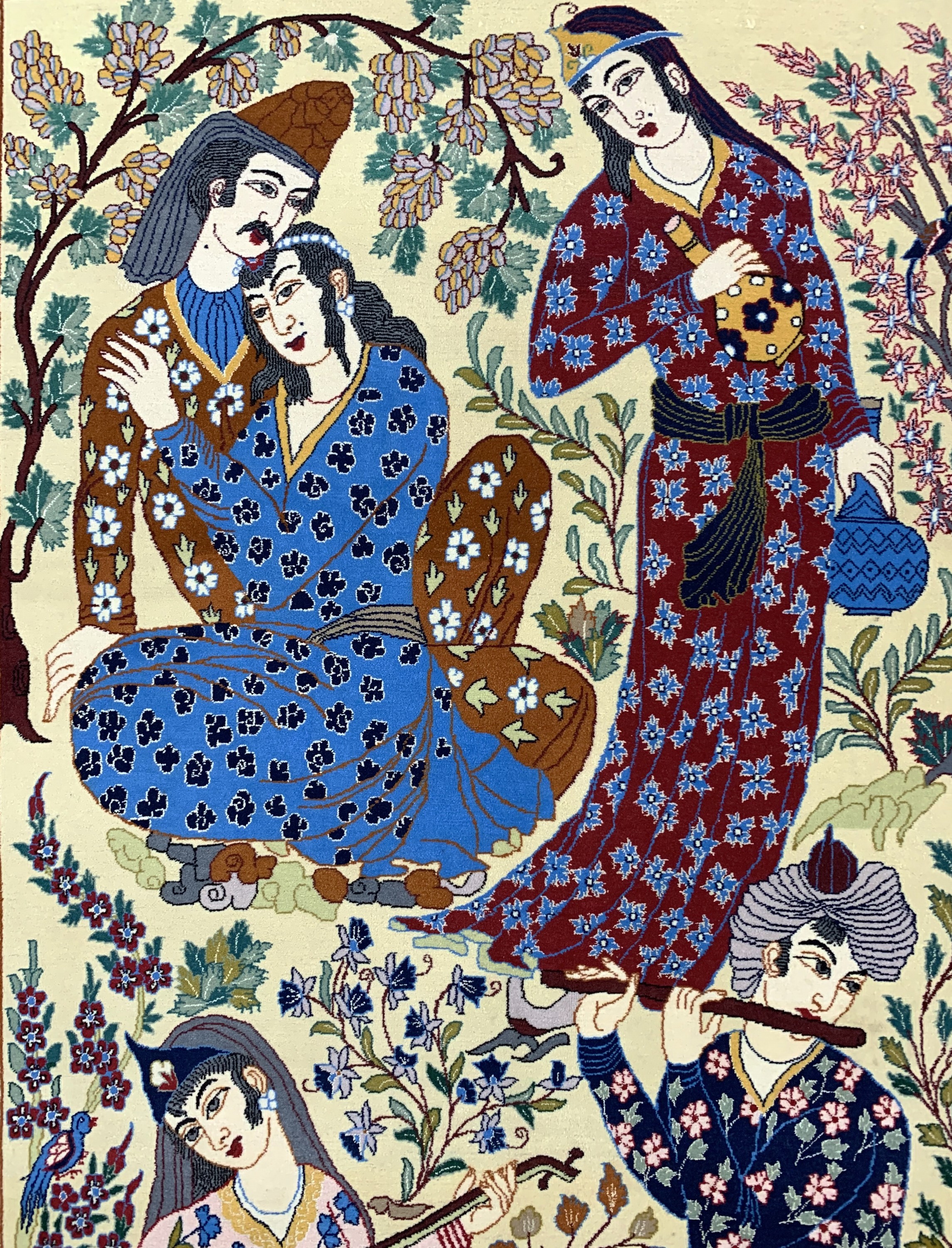 Detail b: Esfahan fein, Persien, Mitte 20.Jhd, Korkwolle auf Seide, ca. 170 x 105 cm, ca. 1,0Mio. Kn/qm, EHZ: 1-2