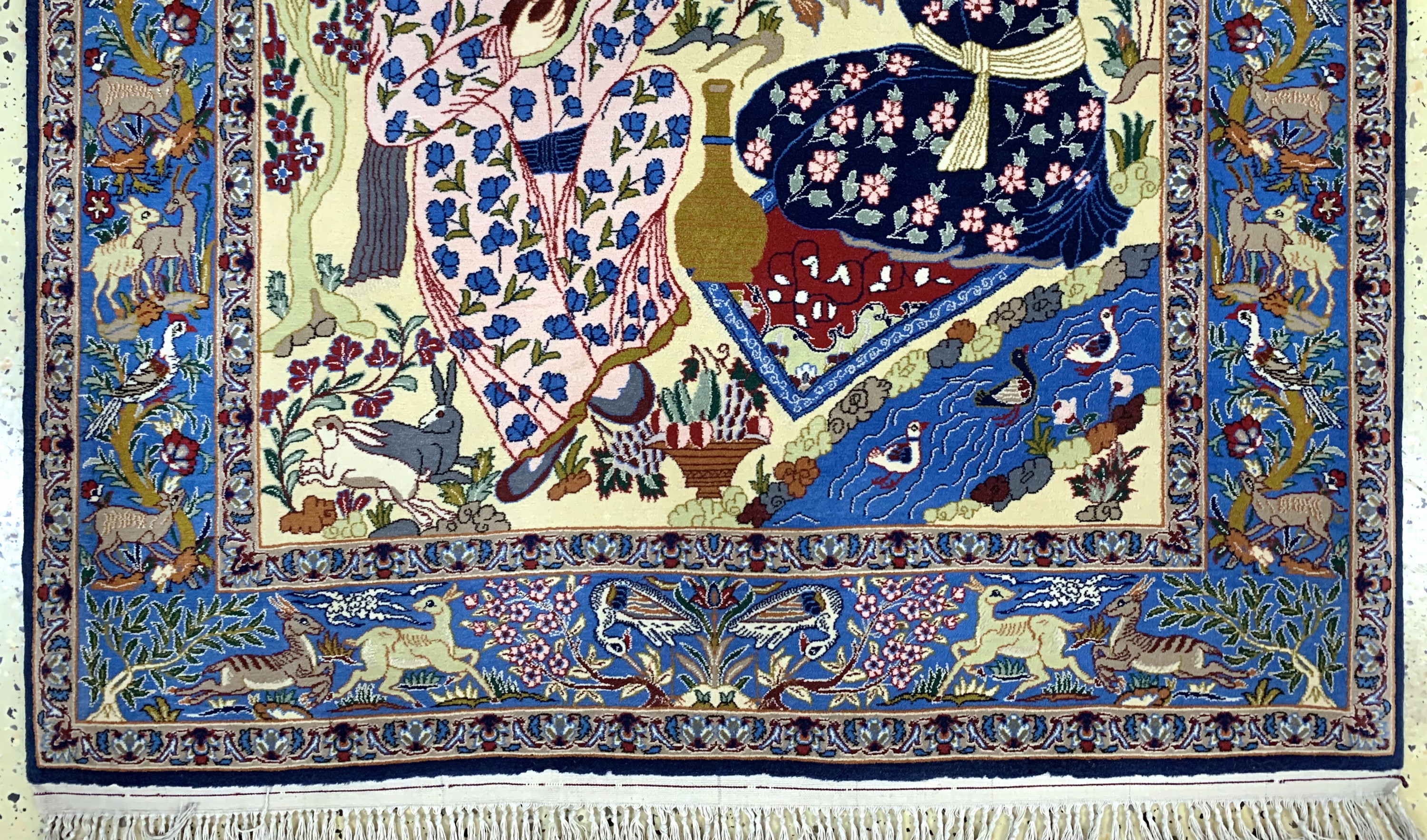 Detail c: Esfahan fein, Persien, Mitte 20.Jhd, Korkwolle auf Seide, ca. 170 x 105 cm, ca. 1,0Mio. Kn/qm, EHZ: 1-2