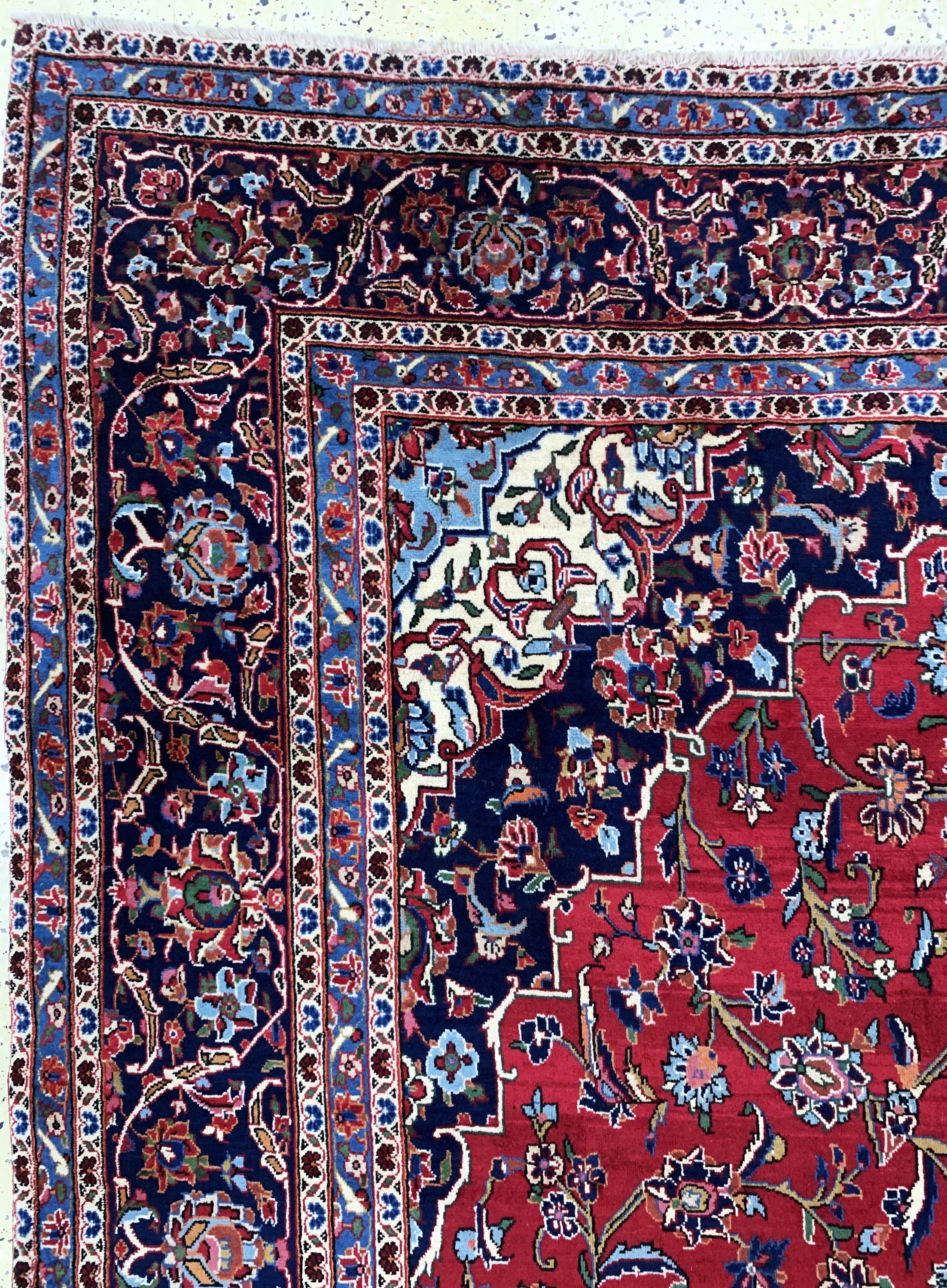 Detail e: Keschan, Persien, Ende 20.Jhd, Wolle auf Baumwolle, ca. 367 x 250 cm, EHZ: 1-2(kleine Florfehlstelle).