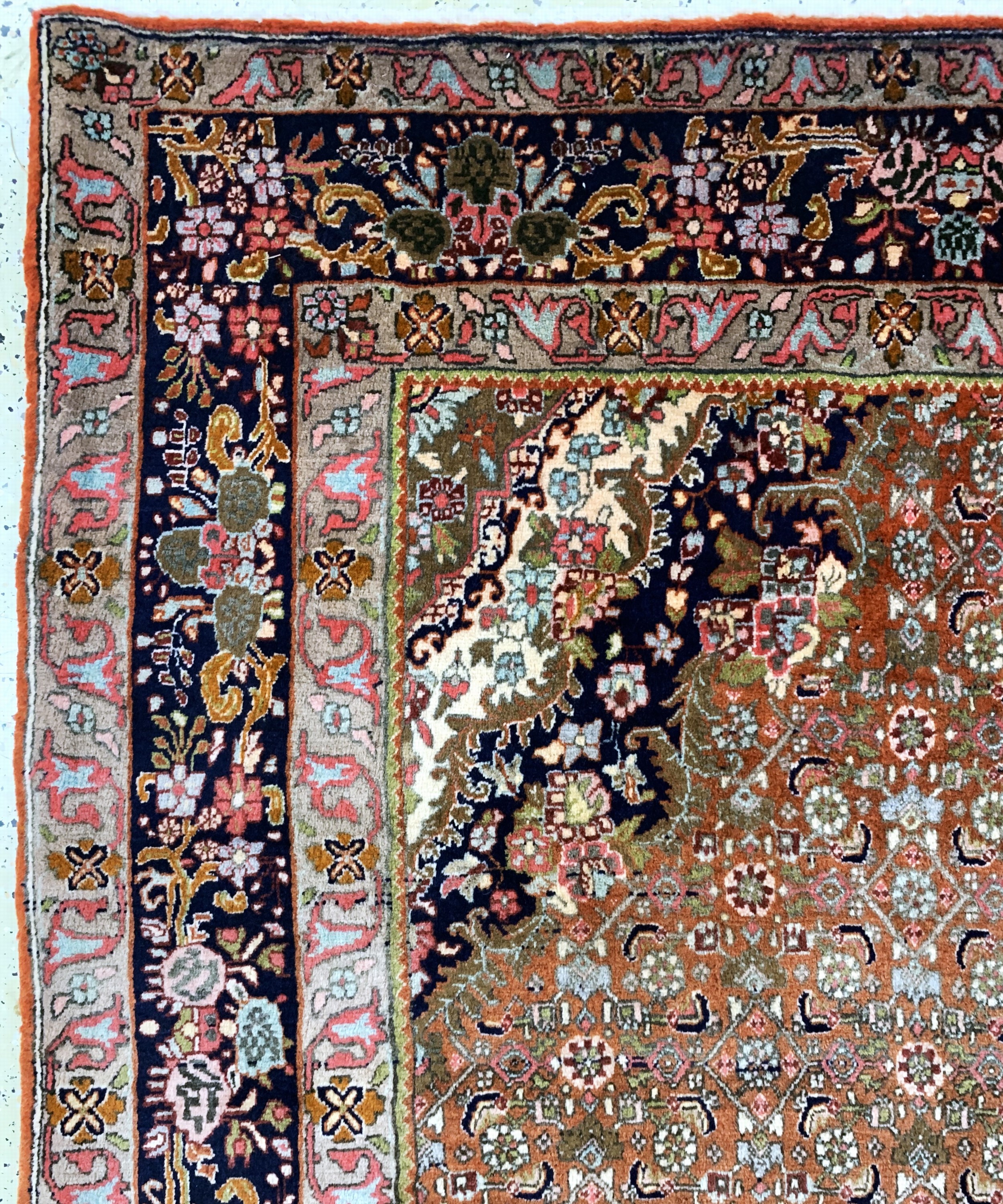 Detail d: Bidjar fein alt, Persien, Mitte 20.Jhd, Wolle auf Baumwolle, ca. 340 x 250 cm, EHZ: 1-2