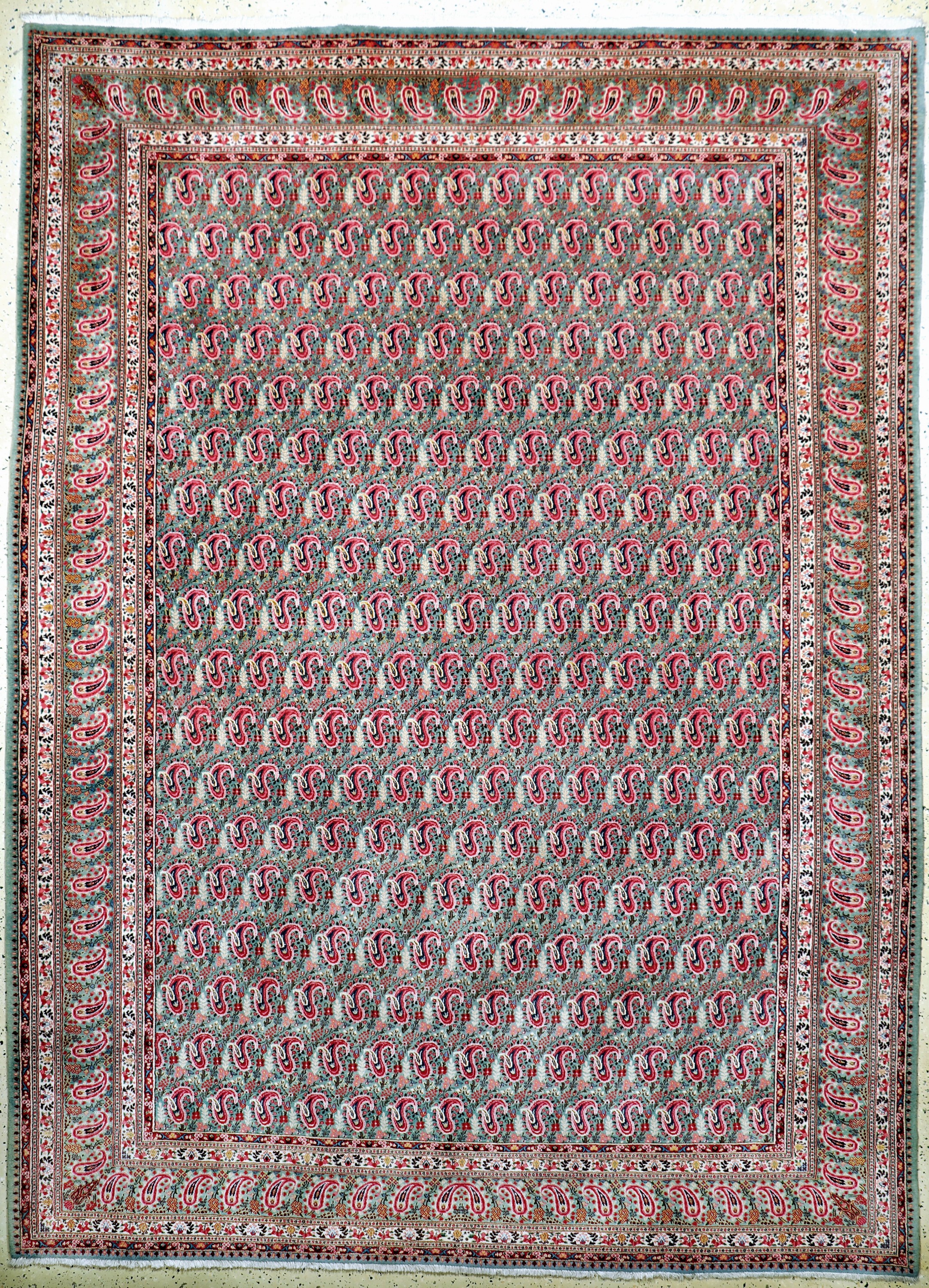 Mud Kork fein, Persien, Ende 20.Jhd, Korkwolle auf Baumwolle, ca. 345 x 252 cm, EHZ: 1-2