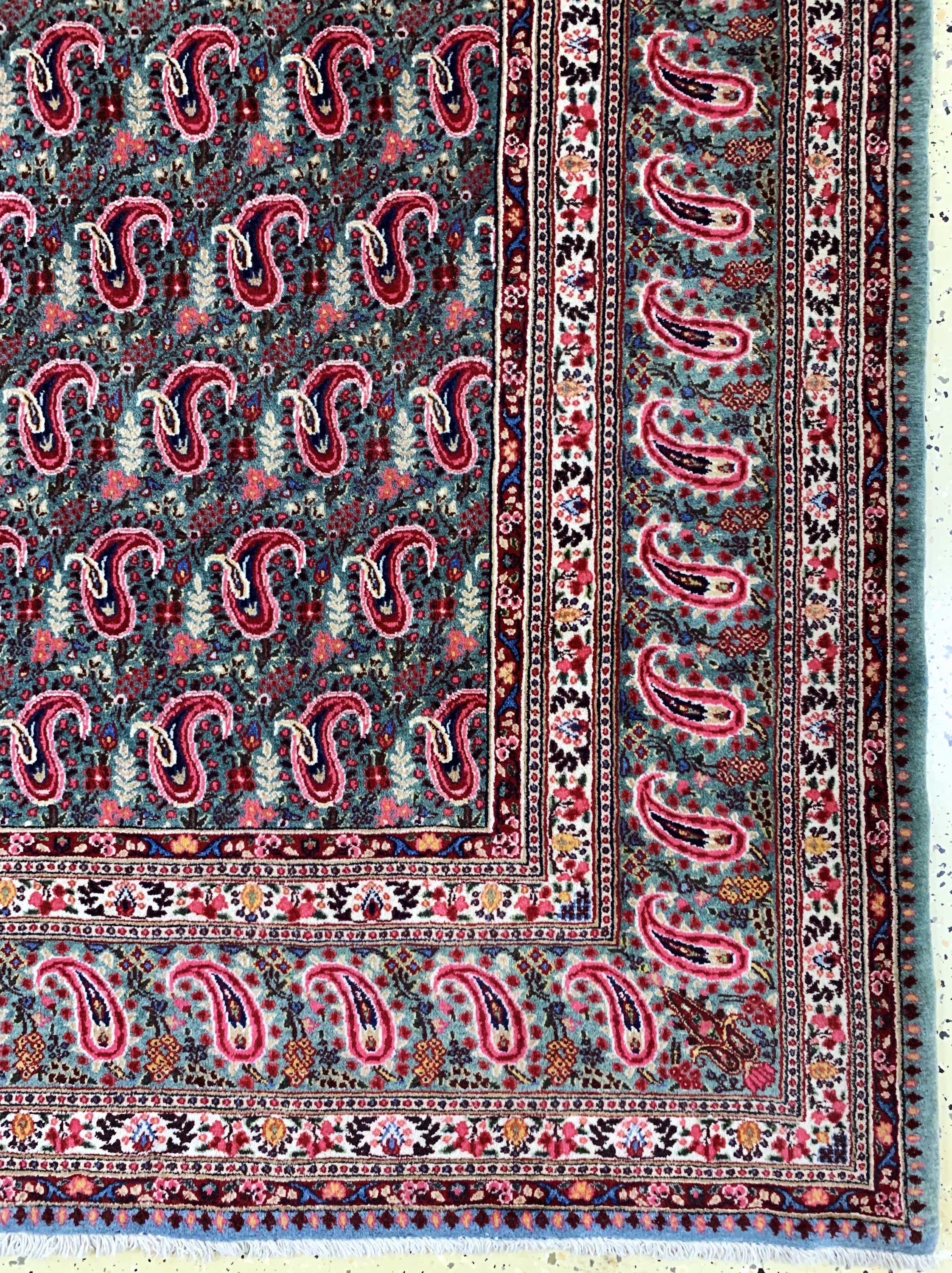 Detail a: Mud Kork fein, Persien, Ende 20.Jhd, Korkwolle auf Baumwolle, ca. 345 x 252 cm, EHZ: 1-2