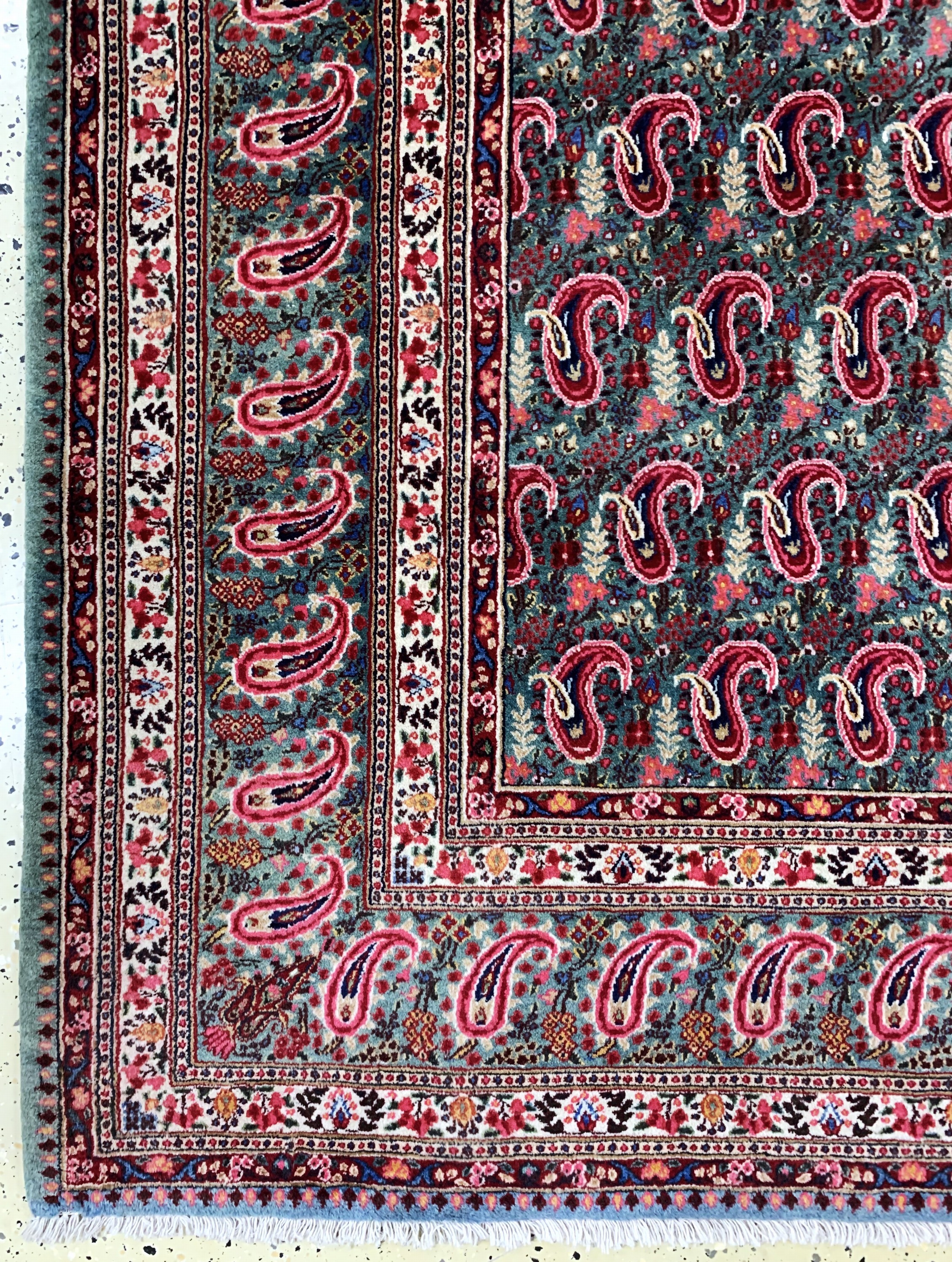 Detail b: Mud Kork fein, Persien, Ende 20.Jhd, Korkwolle auf Baumwolle, ca. 345 x 252 cm, EHZ: 1-2
