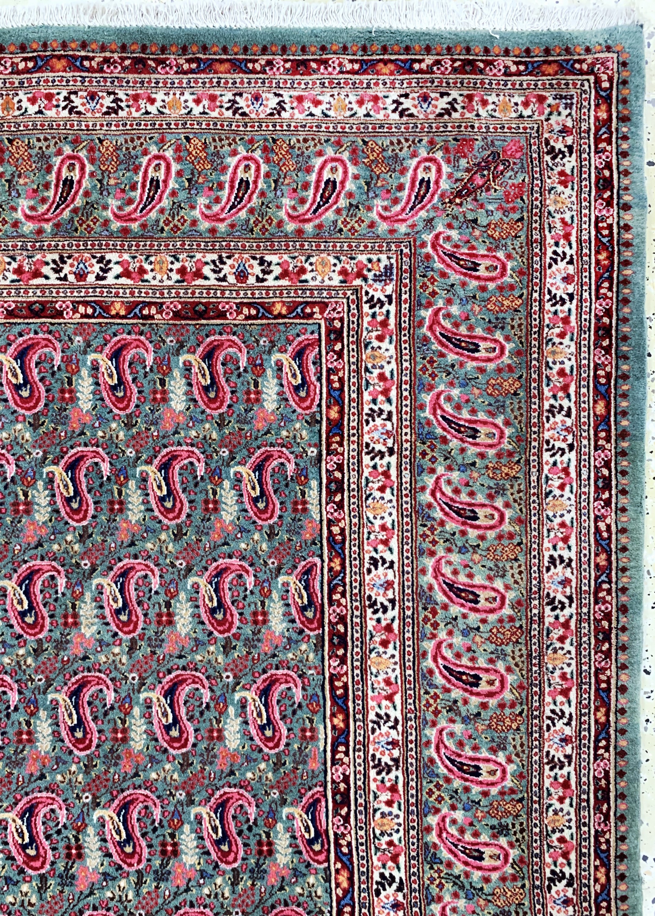 Detail e: Mud Kork fein, Persien, Ende 20.Jhd, Korkwolle auf Baumwolle, ca. 345 x 252 cm, EHZ: 1-2