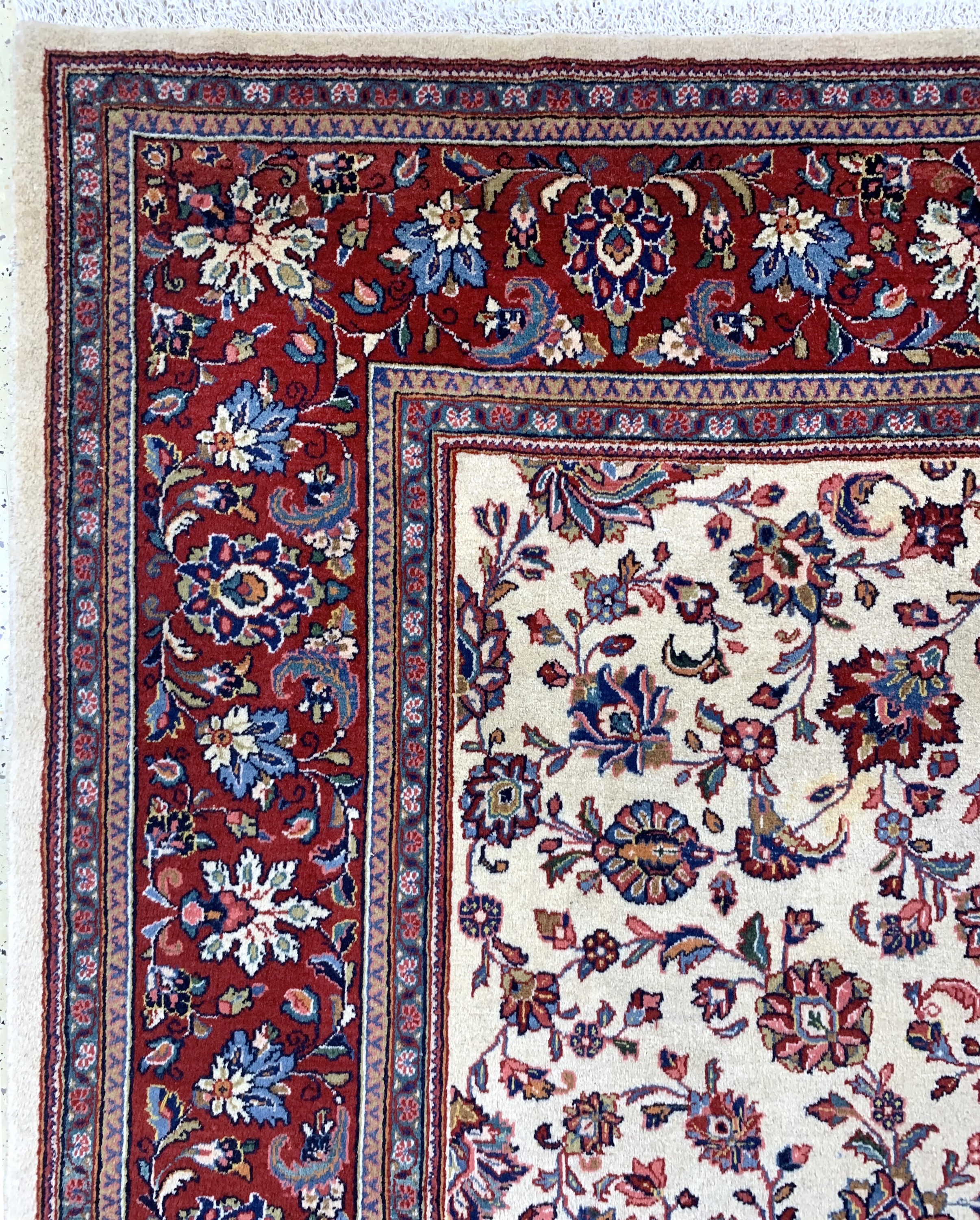 Detail d: Sarogh fein alt, Persien, Mitte 20.Jhd, Wolle auf Baumwolle, ca. 370 x 268 cm, EHZ: 1-2