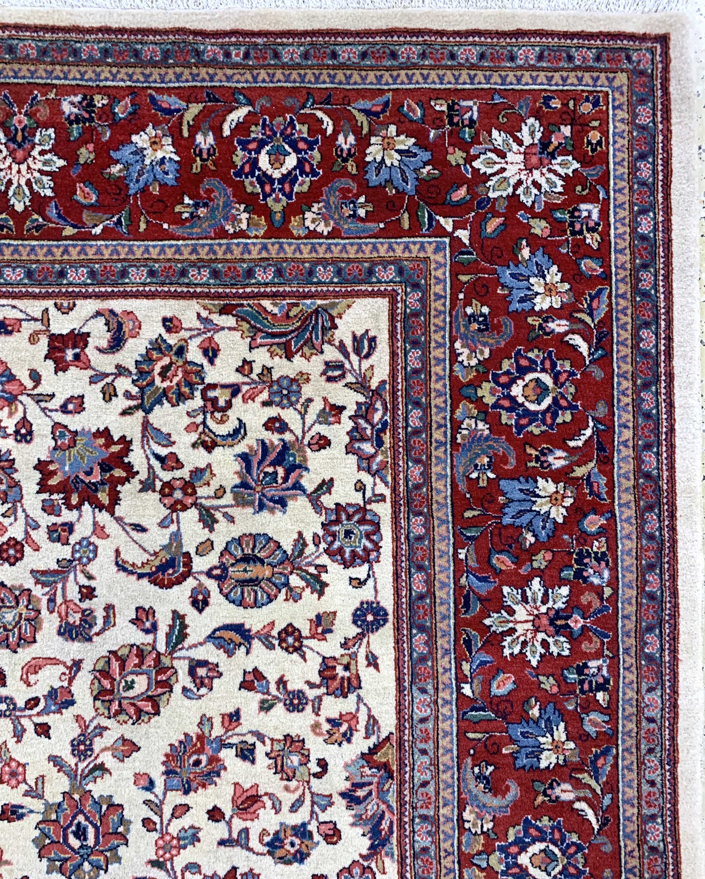 Detail f: Sarogh fein alt, Persien, Mitte 20.Jhd, Wolle auf Baumwolle, ca. 370 x 268 cm, EHZ: 1-2
