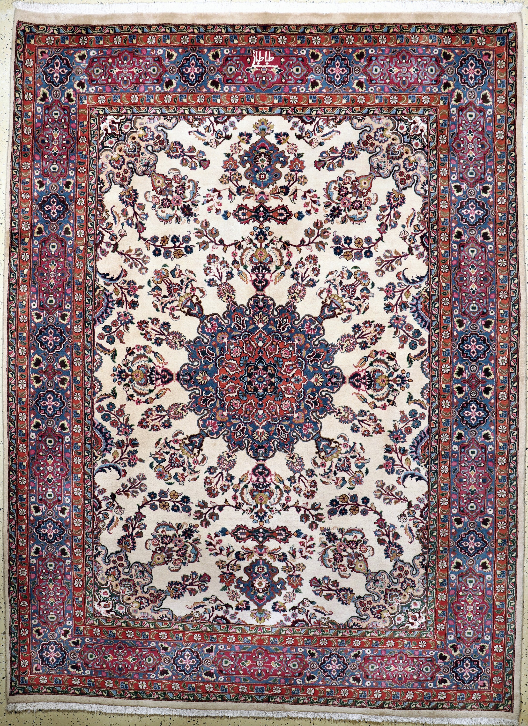 Mesched signiert"Tabatabai", Persien, Mitte20.Jhd, Wolle auf Baumwolle, ca. 324 x 242 cm,EHZ: 1-2