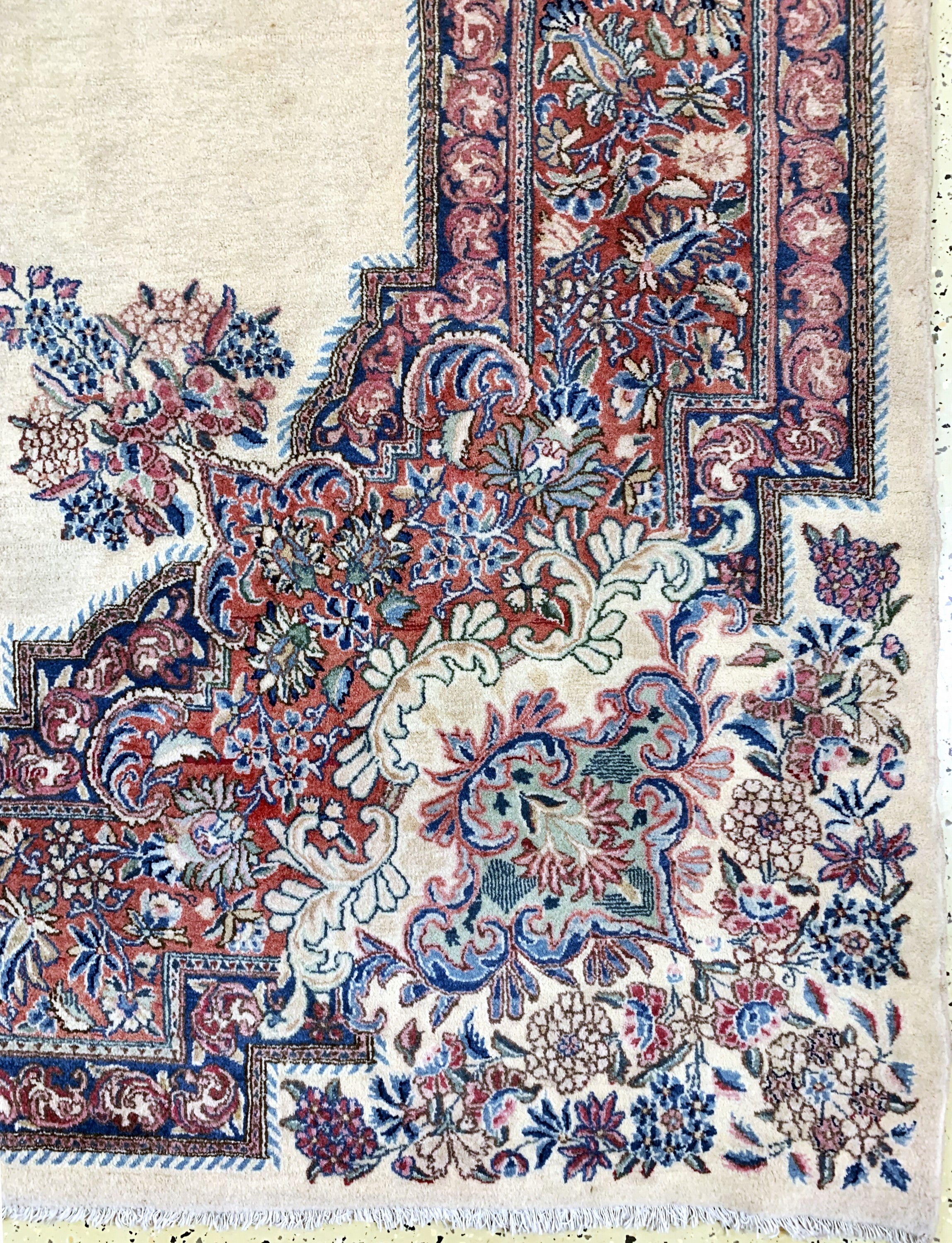 Detail a: Kerman fein alt, Persien, Mitte 20.Jhd, Wolle auf Baumwolle, ca. 386 x 270 cm, Reinigungsbedürftig, EHZ: 3