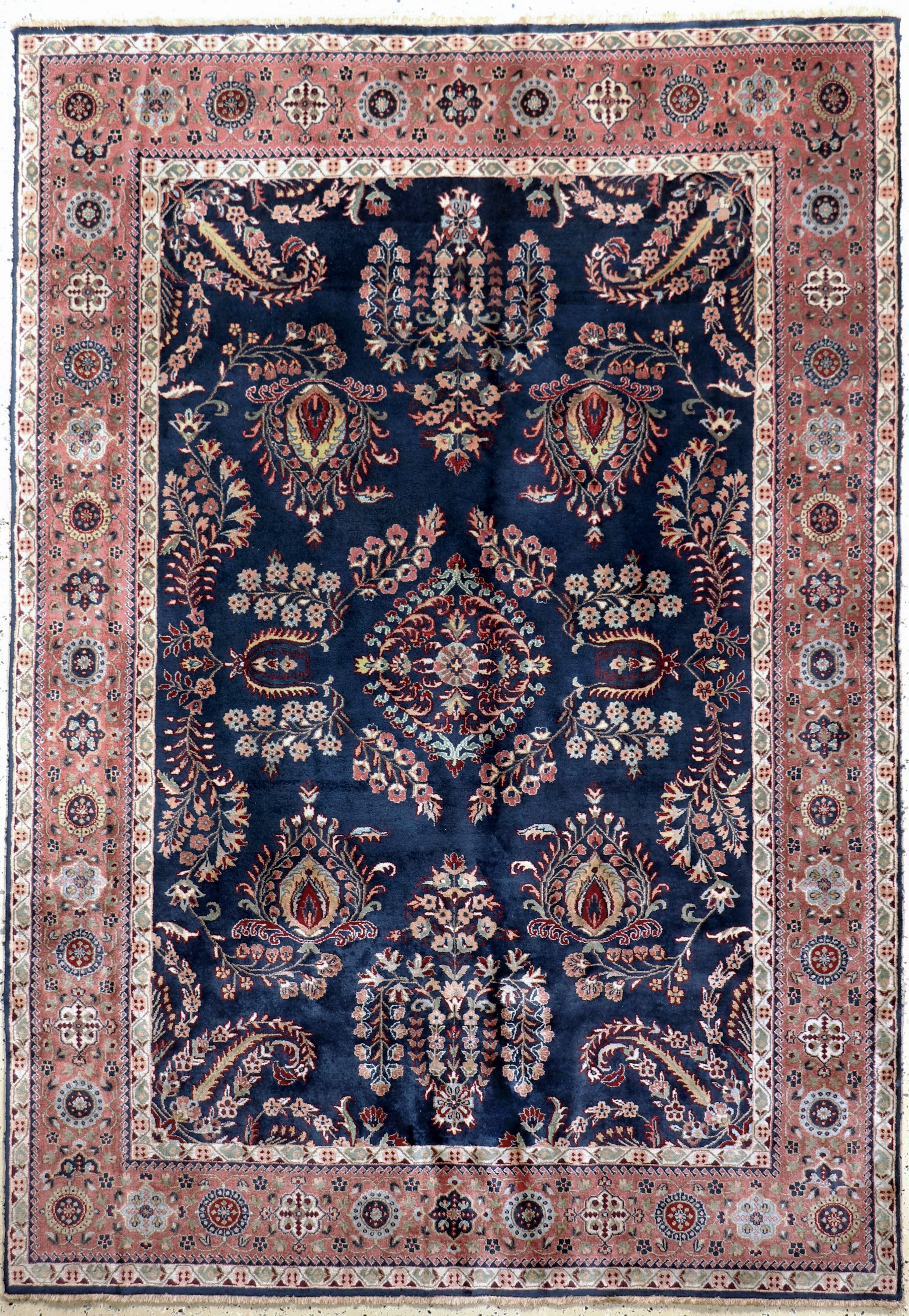 Sarogh Mohajeran Kork fein, Indien, Ende 20.Jhd, Korkwolle auf Baumwolle, ca. 243 x 171cm, EHZ: 2