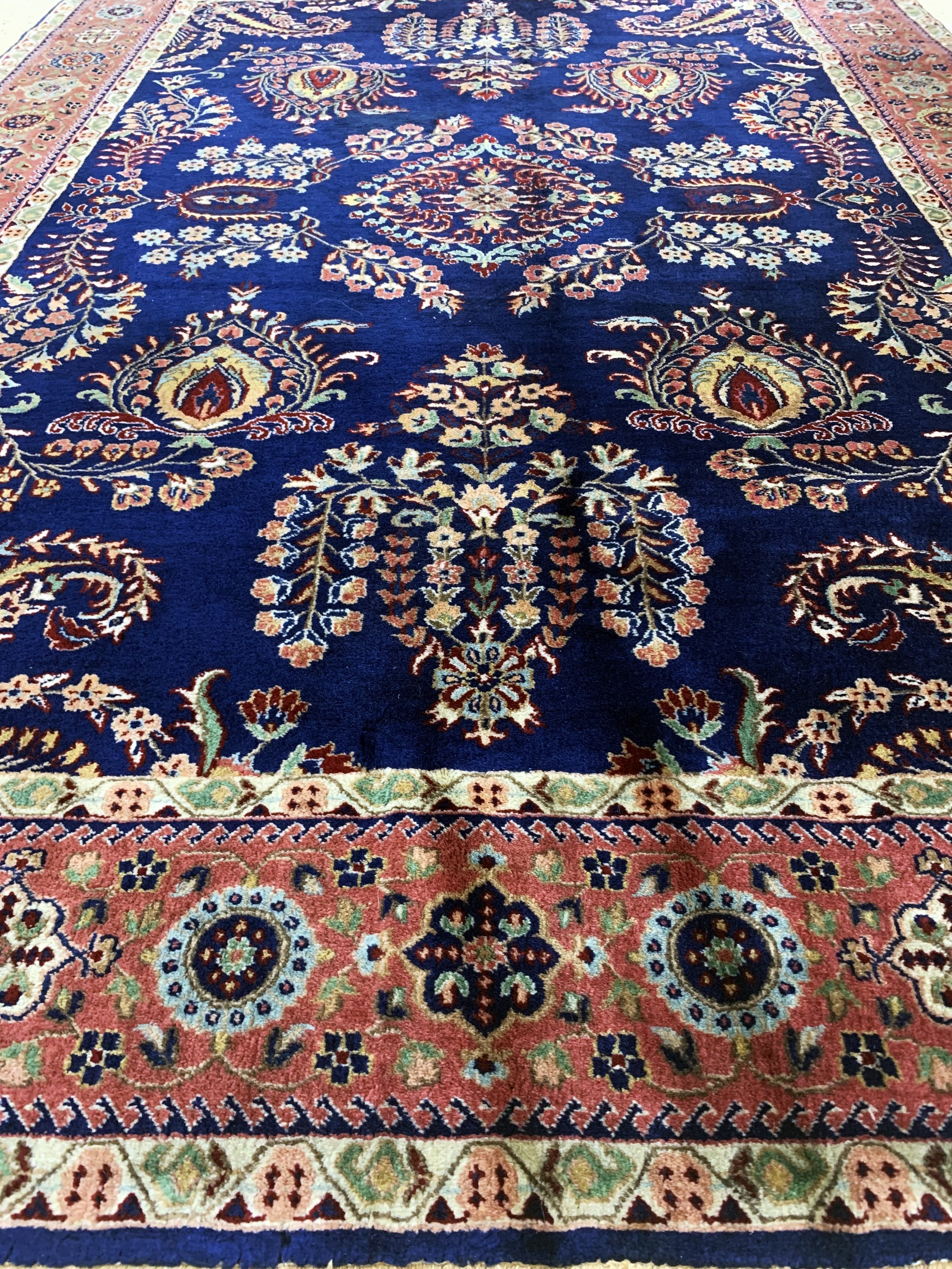 Detail f: Sarogh Mohajeran Kork fein, Indien, Ende 20.Jhd, Korkwolle auf Baumwolle, ca. 243 x 171cm, EHZ: 2