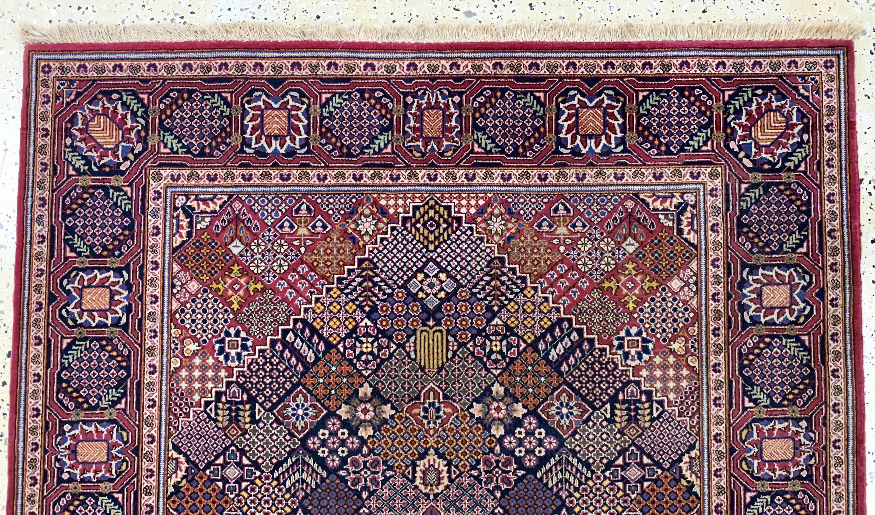 Detail a: Keschan Kork fein, Persien, Anfang 20.Jhd, Korkwolle auf Baumwolle, ca. 214 x 140 cm, EHZ: 1-2