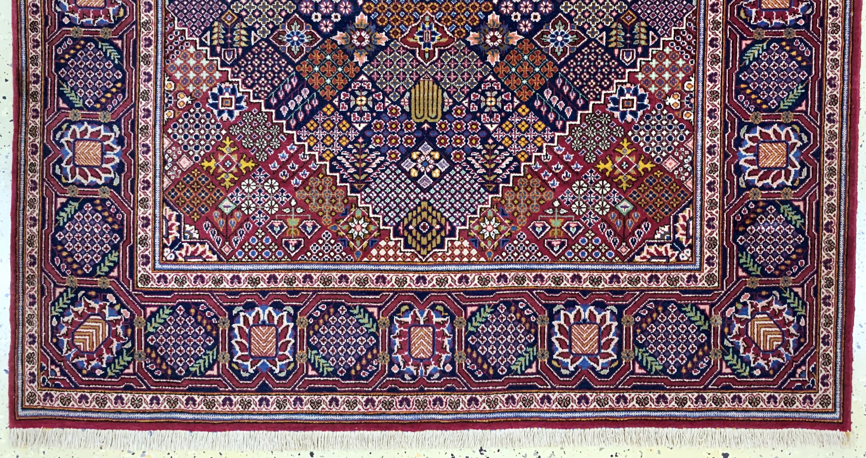 Detail c: Keschan Kork fein, Persien, Anfang 20.Jhd, Korkwolle auf Baumwolle, ca. 214 x 140 cm, EHZ: 1-2