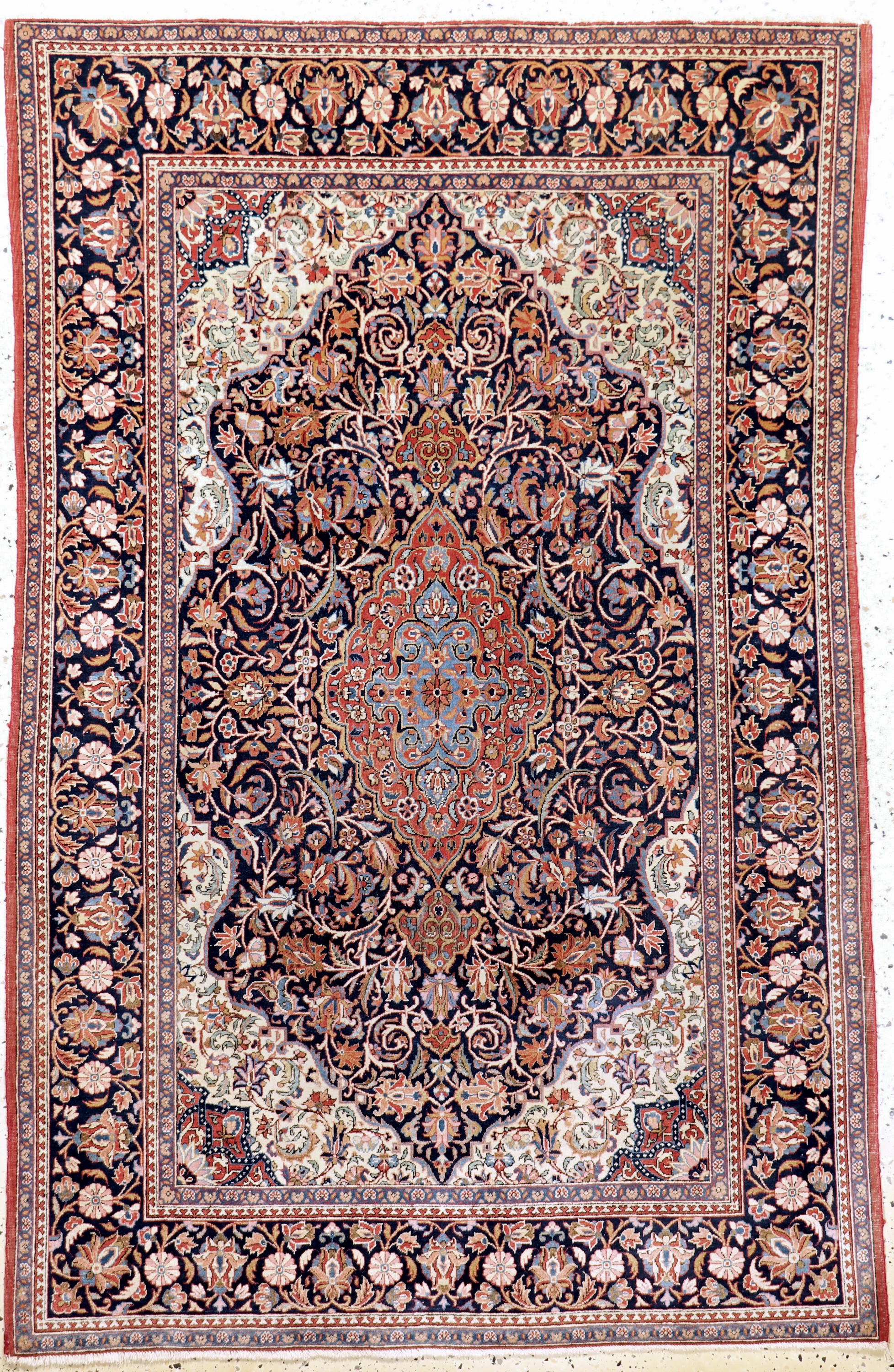 Keschan Kork fein, Persien, Anfang 20.Jhd, Korkwolle auf Baumwolle, ca. 200 x 133 cm, EHZ: 2-3