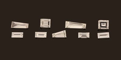 Image 26961020 - Lot 9 lose Diamanten, Baguettes und Triangeln,zus. ca. 0.95 ct feines ...