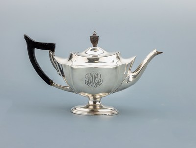 Image Teekanne, Birmingham/England, wohl um 1900, 925er Silber, geometrisches zeitloses ...