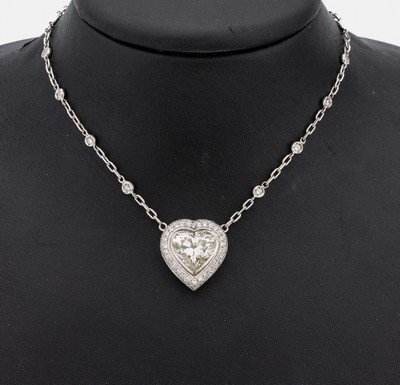 Image 18 kt Gold Diamant-Collier, WG 750/000, qualitätvolle Verarbeitung, herzf. ...