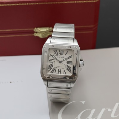 Image 26961043 - CARTIER Armbanduhr Santos 100 Referenz 2656, Automatik, Edelstahlgeh. inkl. Gliederband ...
