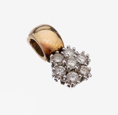 Image 14 kt Gold Brillant-Clipanhänger, GG/WG 585/000, Clipöse GG, 7 in WG gefasste ...