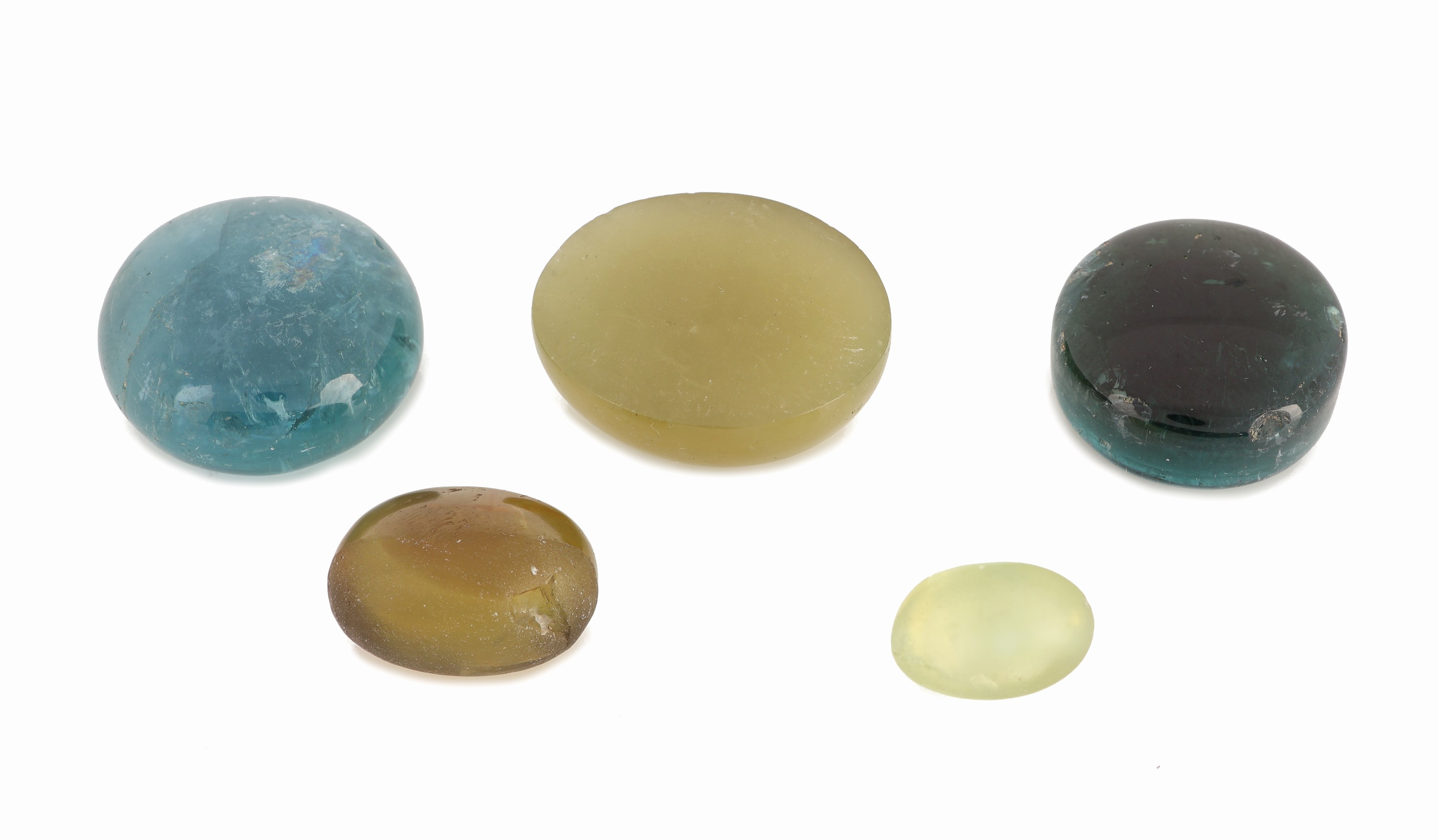 Detail a: Lot lose Turmaline, zus. ca. 144.39 ct, Cabochons in versch. Größen, Formen und Farben