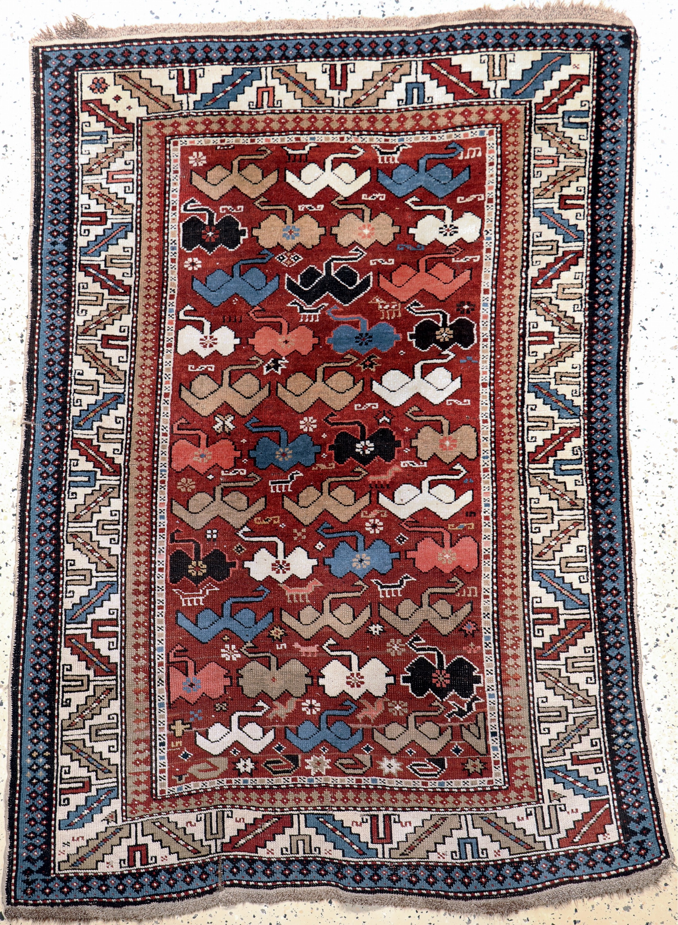 Kazak antik, Kaukasus, 19.Jhd, Wolle auf Wolle, ca. 170 x 130 cm, EHZ: 3