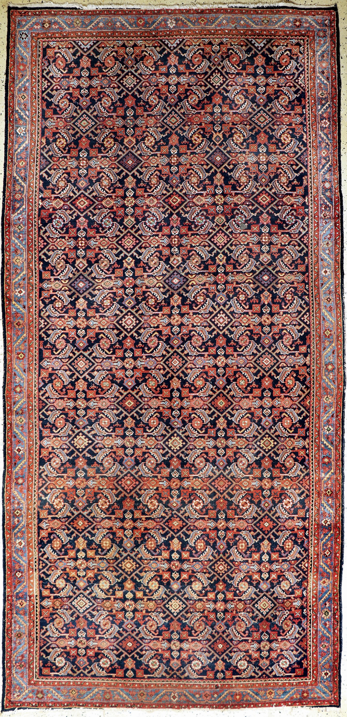 Hamadan alt, Persien, Anfang 20.Jhd, Wolle auf Baumwolle, ca. 350 x 170 cm, EHZ: 2-3