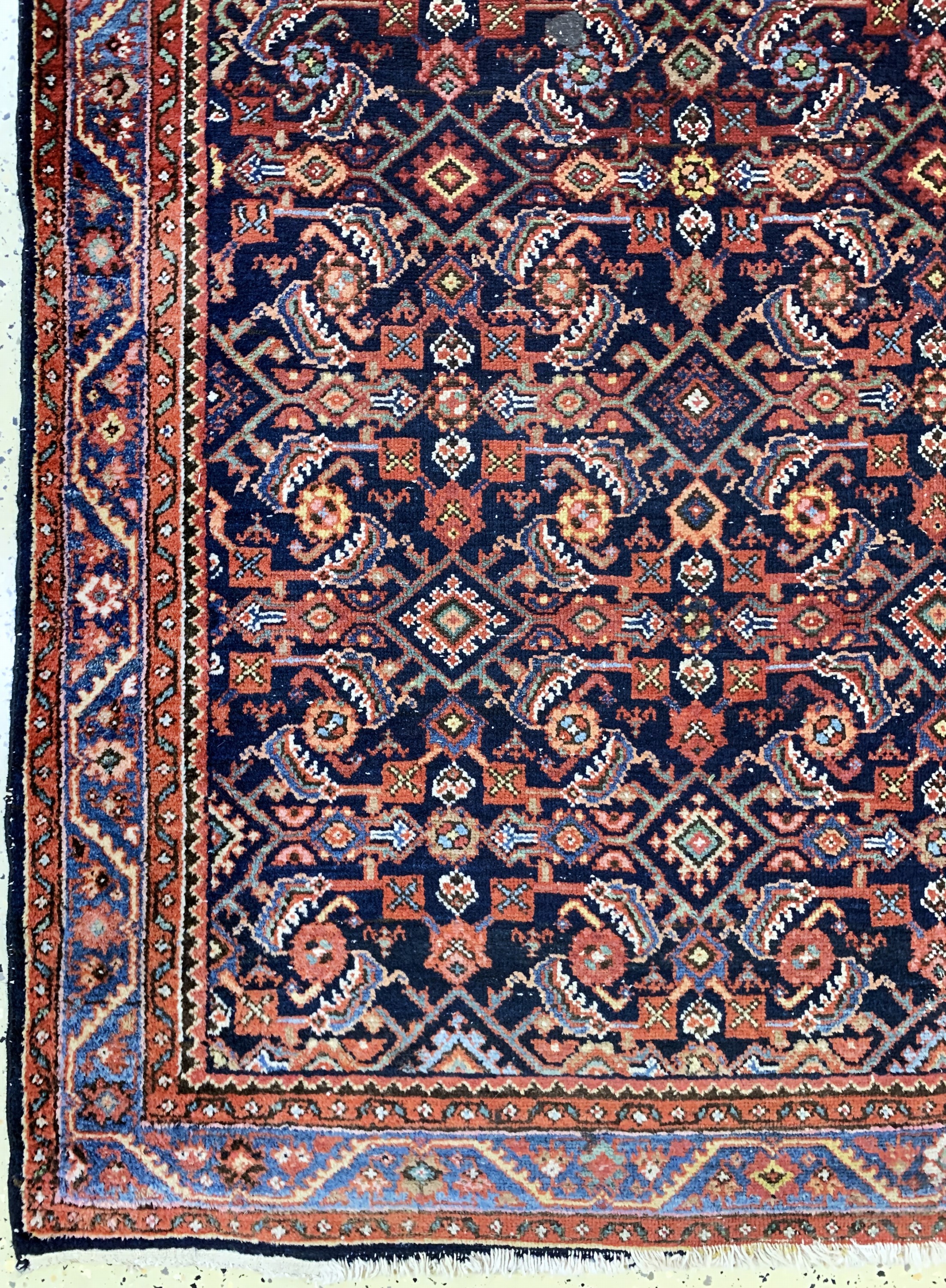Detail b: Hamadan alt, Persien, Anfang 20.Jhd, Wolle auf Baumwolle, ca. 350 x 170 cm, EHZ: 2-3