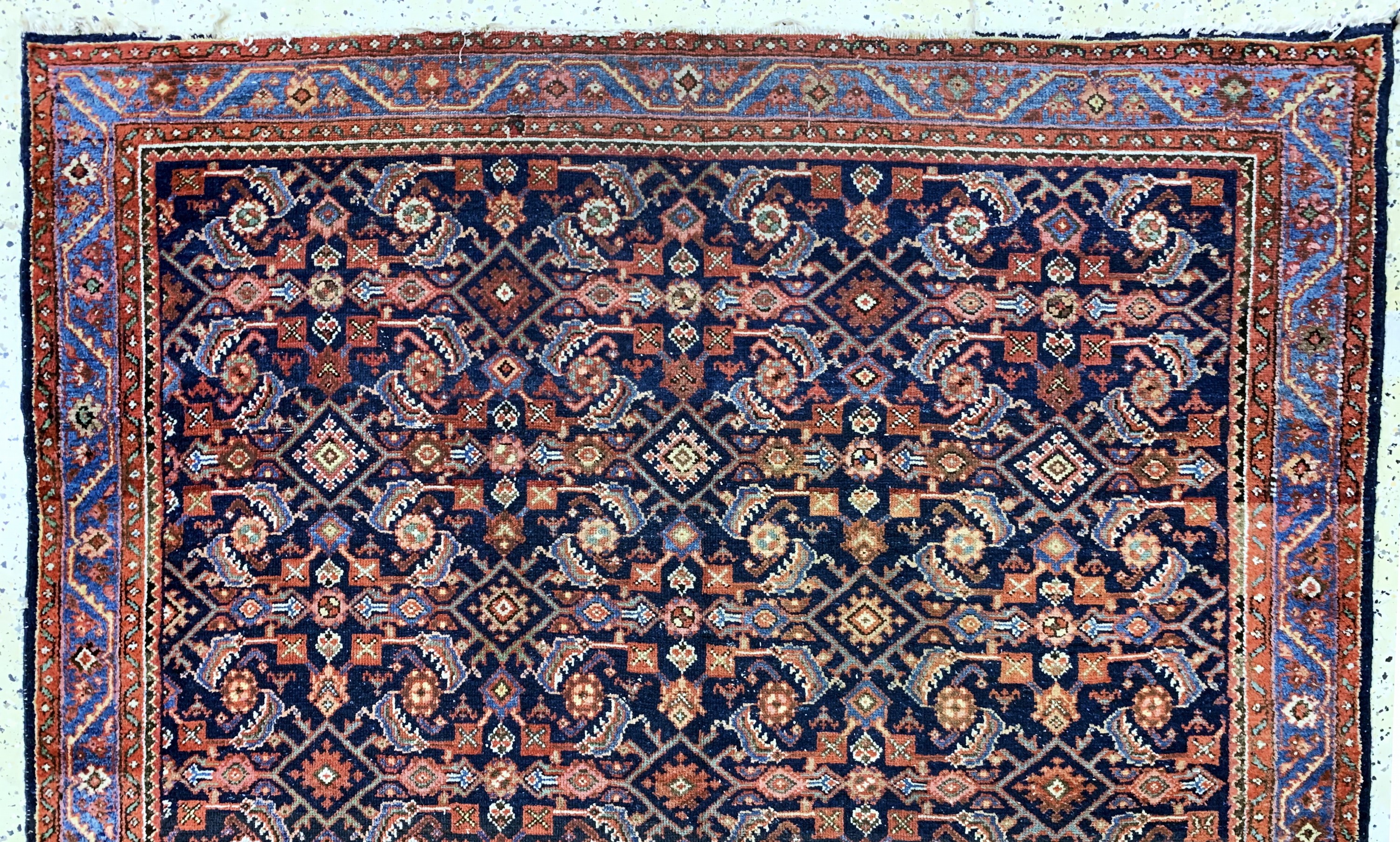Detail d: Hamadan alt, Persien, Anfang 20.Jhd, Wolle auf Baumwolle, ca. 350 x 170 cm, EHZ: 2-3
