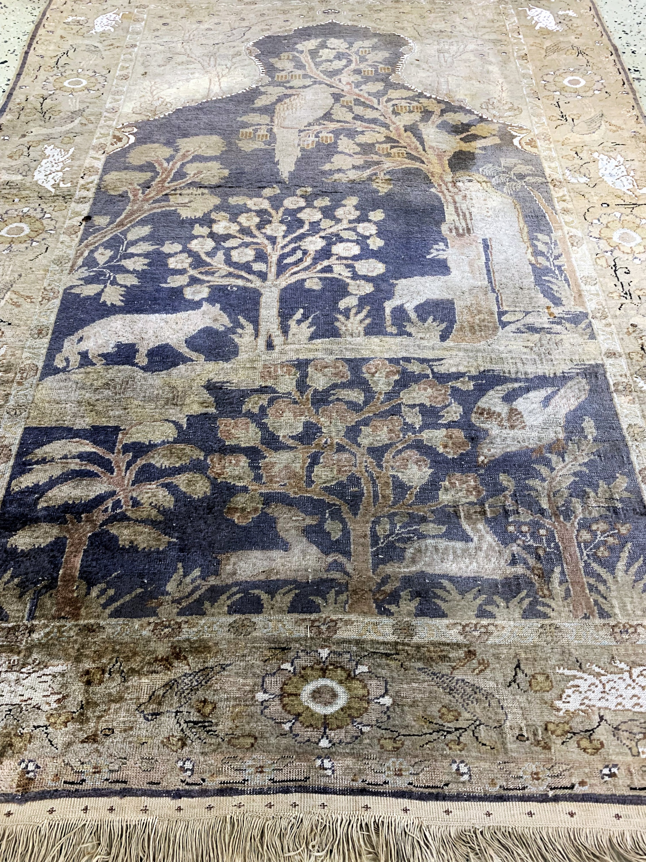 Detail f: Kayseri Flosch antik, Türkei, um 1900, merzerisierte Baumwolle, ca. 165 x 122 cm, EHZ: 2-3