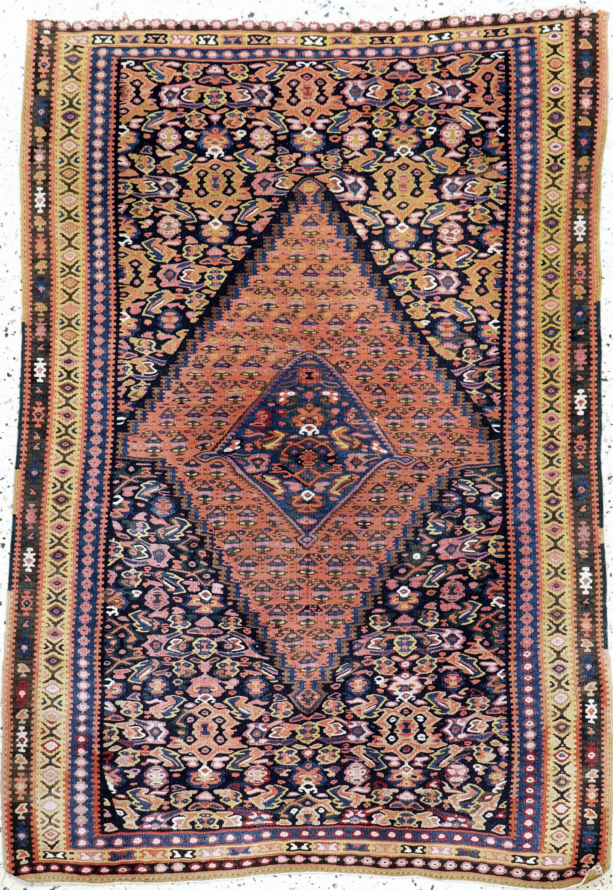 Senneh Kelim, Persien, Mitte 20.Jhd, Wolle auf Baumwolle, ca. 160 x 111 cm, EHZ: 2