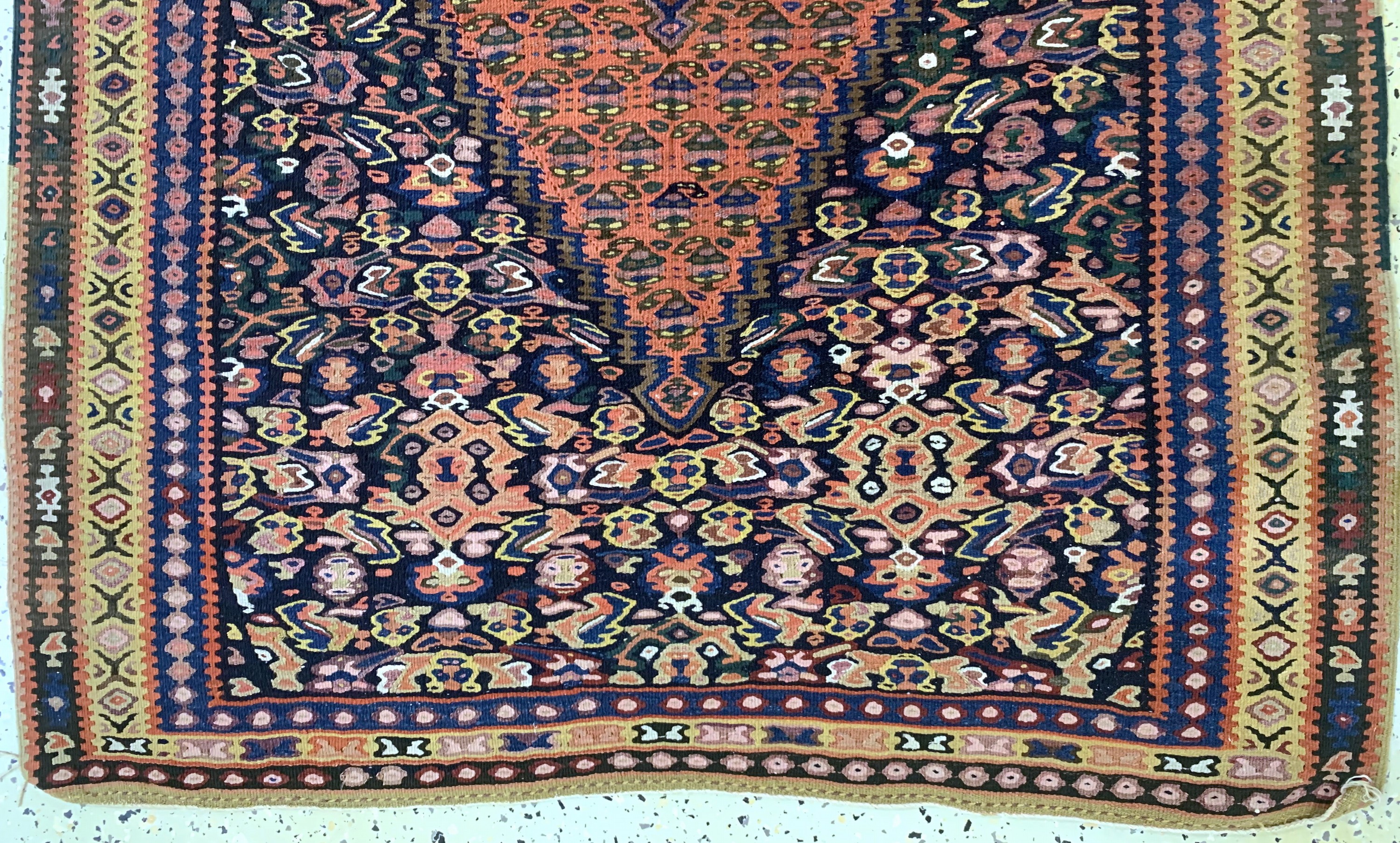 Detail c: Senneh Kelim, Persien, Mitte 20.Jhd, Wolle auf Baumwolle, ca. 160 x 111 cm, EHZ: 2