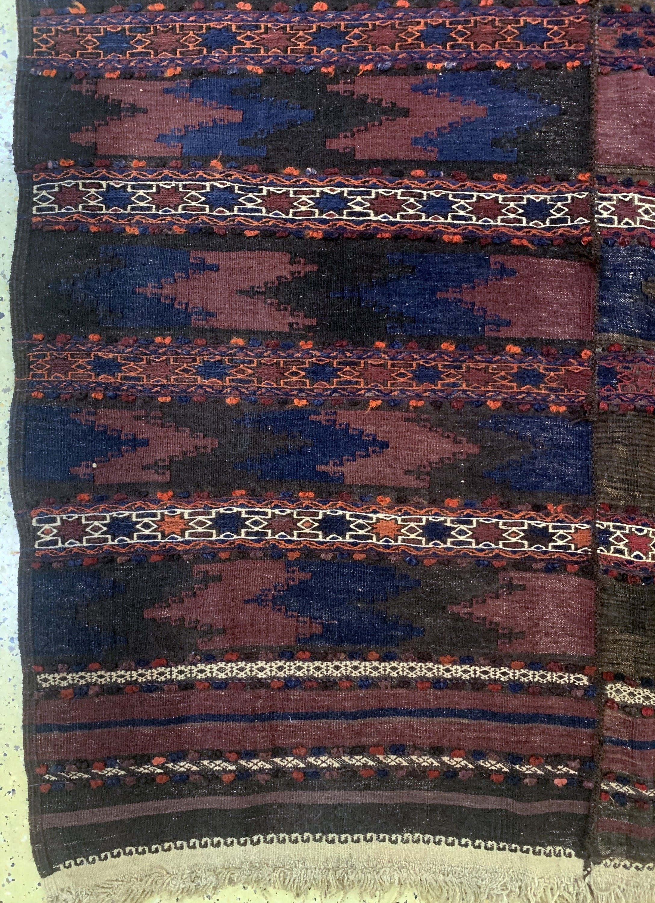Detail b: Belutsch Sumakh antik, Persien, um 1900, Wolle auf Wolle, ca. 280 x 175 cm, EHZ: 2-3(2 Bahnig)