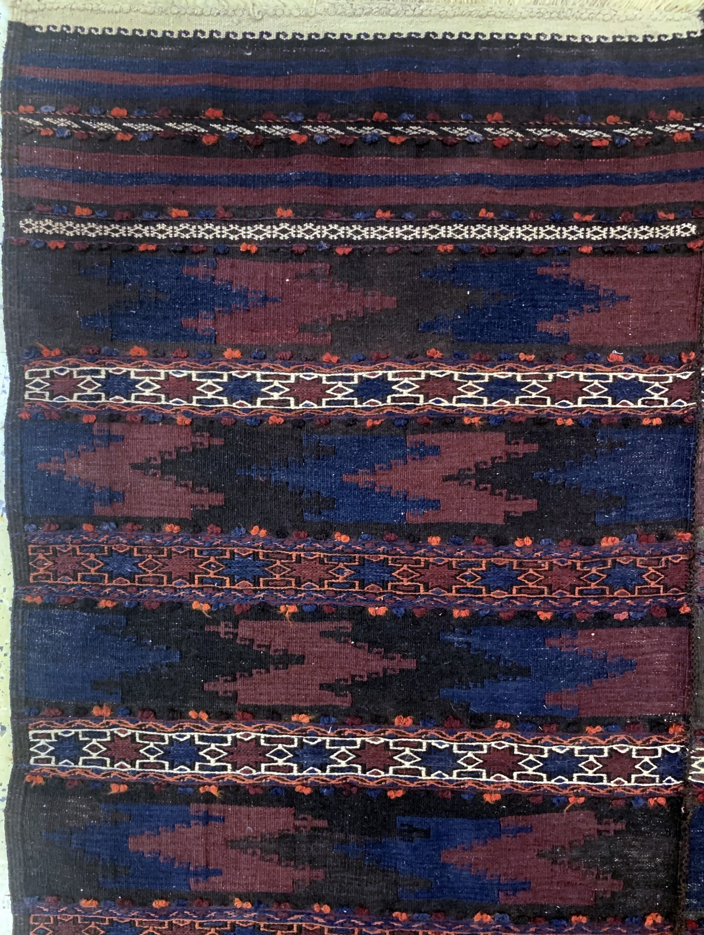 Detail e: Belutsch Sumakh antik, Persien, um 1900, Wolle auf Wolle, ca. 280 x 175 cm, EHZ: 2-3(2 Bahnig)