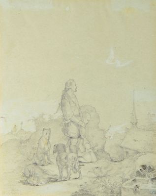 Image 26961454 - Meno Mühlig, 1823 Eibenstock-1873 Dresden, 3 Bleistiftzeichnungen, 1x ...