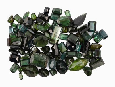Image Lot loose tourmalines , total approx. 124.21ct, different shapes, sizes and colour ...