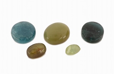 Image Lot lose Turmaline, zus. ca. 144.39 ct, Cabochons in versch. Größen, Formen ...
