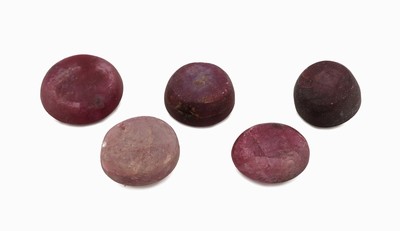 26961484a - Lot 5 lose Rubine, zus. ca. 131.76 ct, Sternrubine in versch. Größen und ...