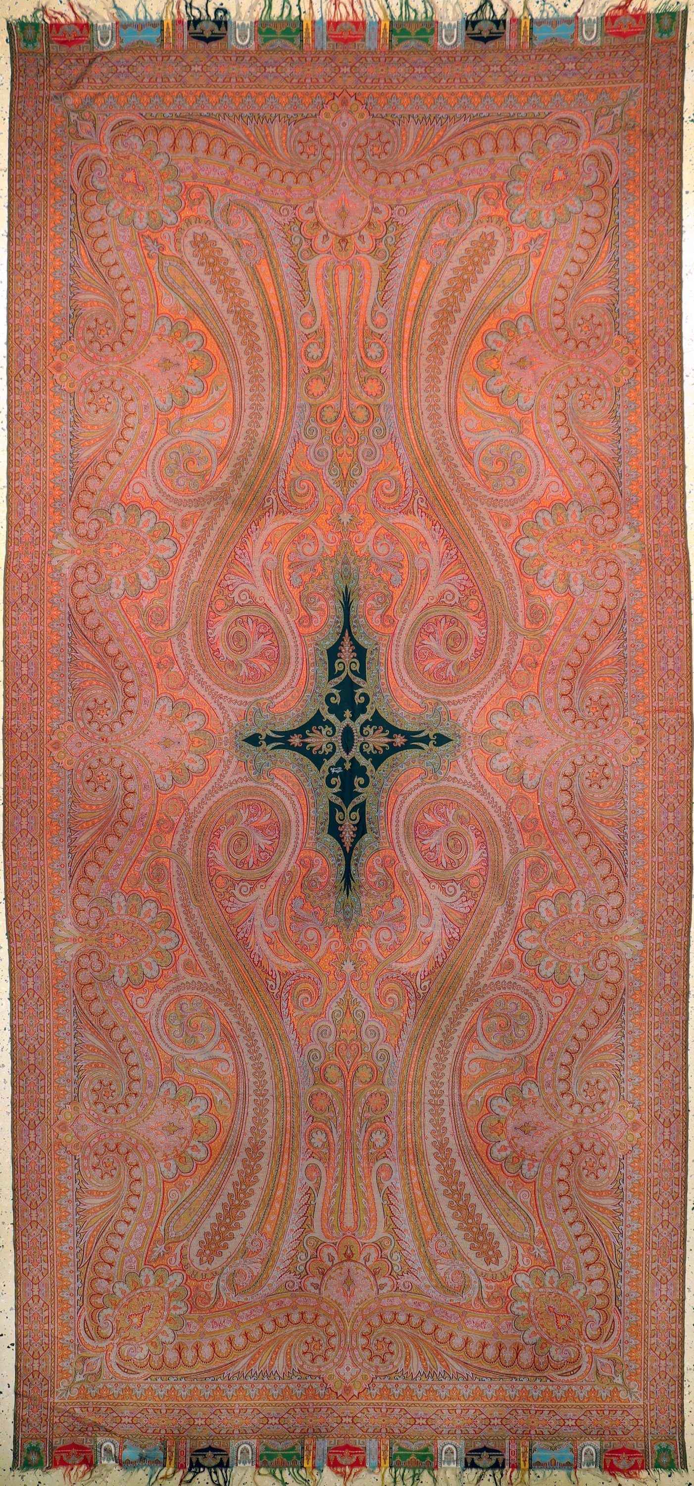 Wandbehang , signiert, Indien, , Baumwoll-Stickerei, ca. 355 x 165 cm, EHZ: 2