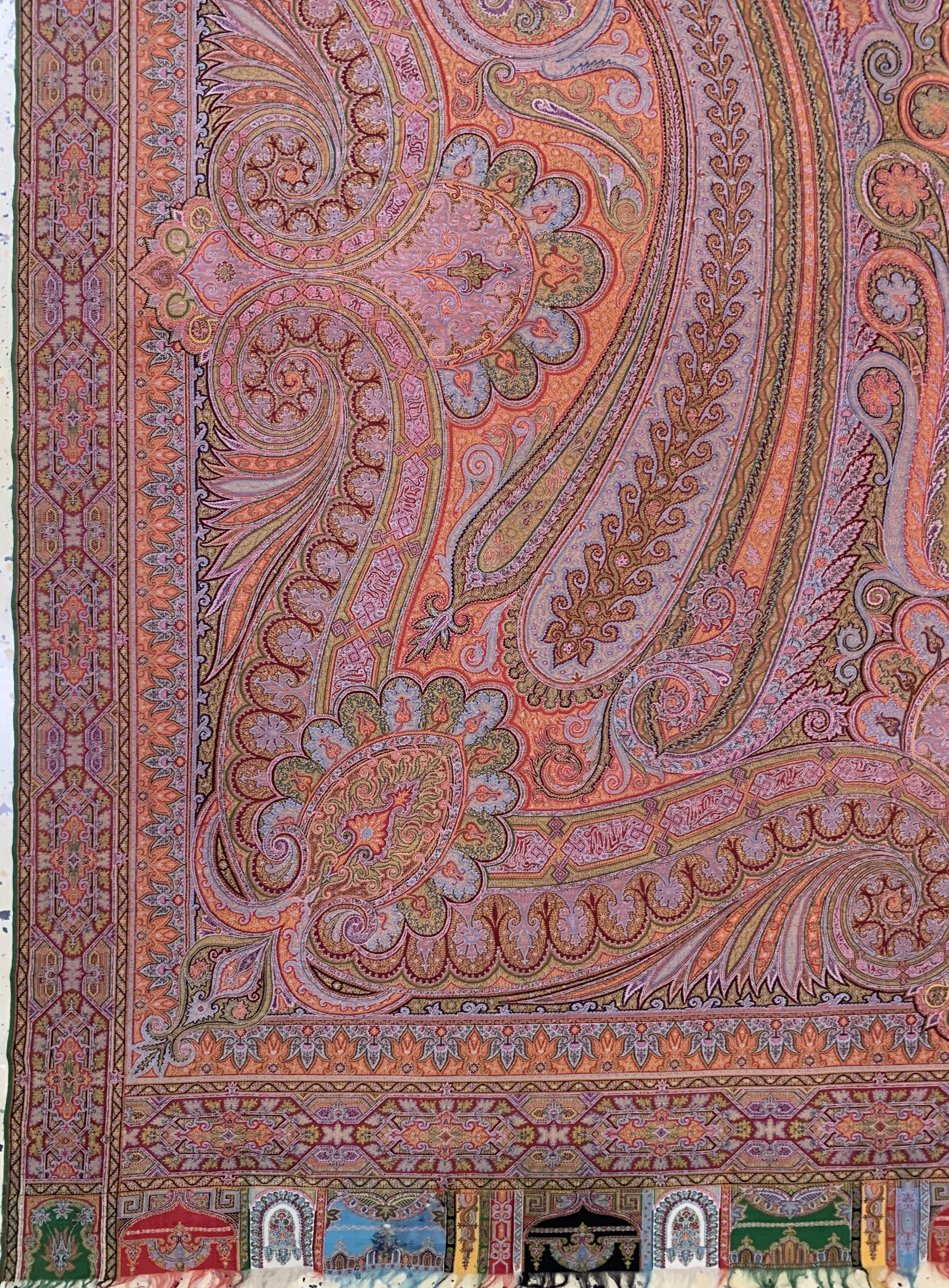 Detail b: Wandbehang , signiert, Indien, , Baumwoll-Stickerei, ca. 355 x 165 cm, EHZ: 2