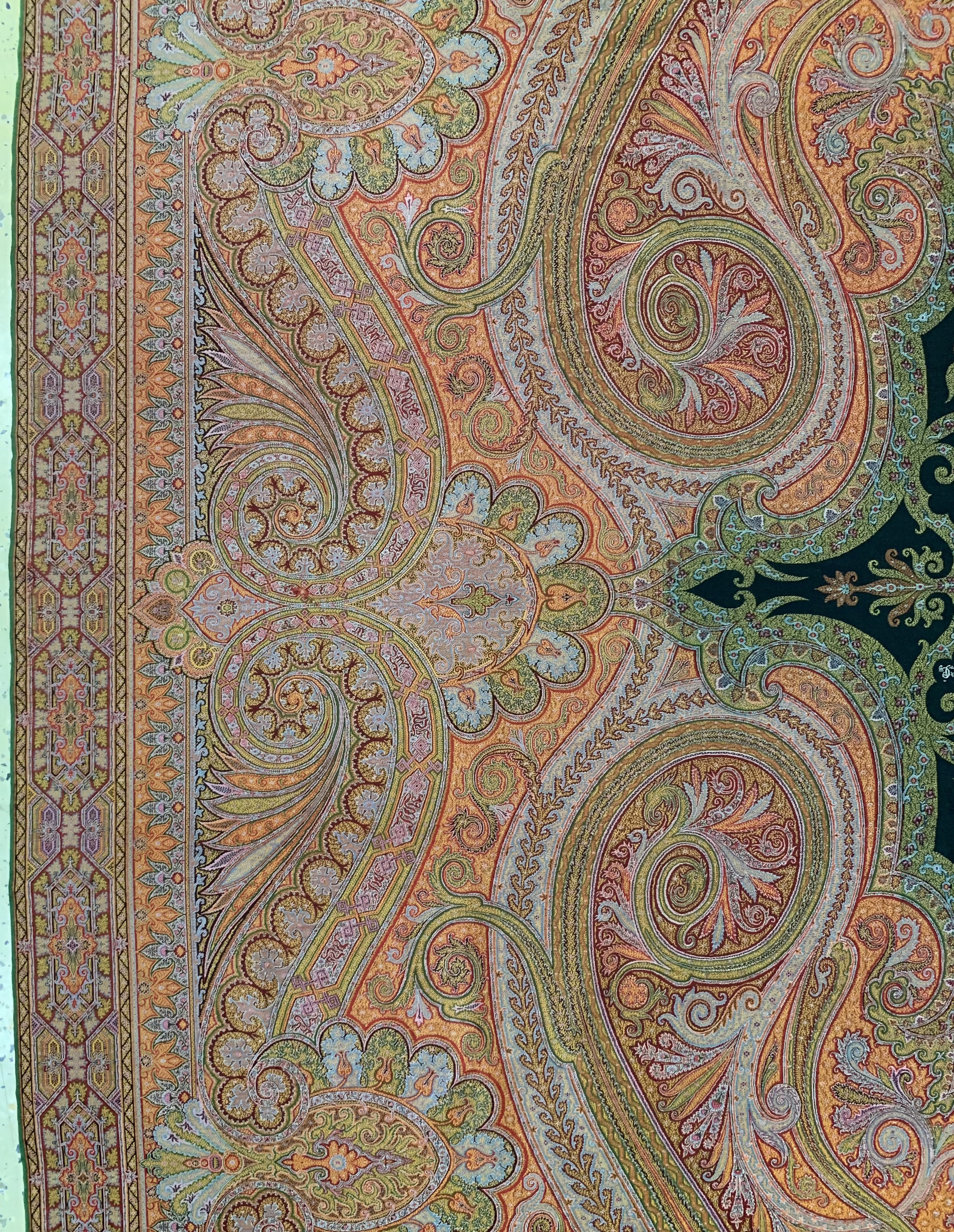 Detail d: Wandbehang , signiert, Indien, , Baumwoll-Stickerei, ca. 355 x 165 cm, EHZ: 2