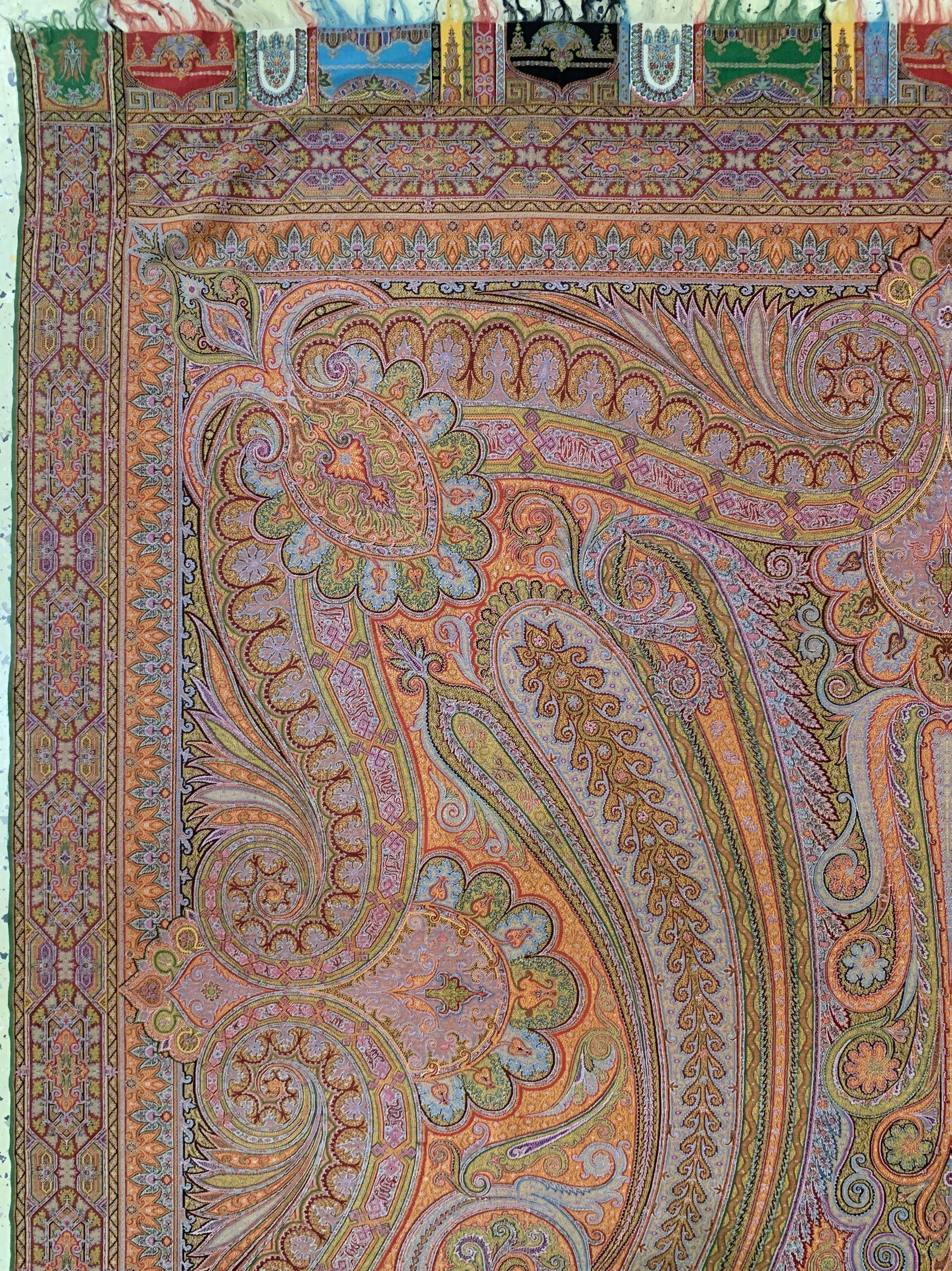 Detail e: Wandbehang , signiert, Indien, , Baumwoll-Stickerei, ca. 355 x 165 cm, EHZ: 2