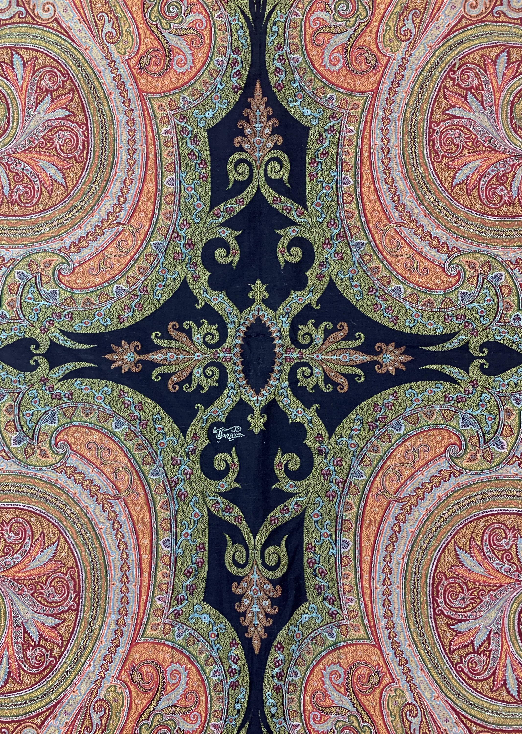 Detail h: Wandbehang , signiert, Indien, , Baumwoll-Stickerei, ca. 355 x 165 cm, EHZ: 2