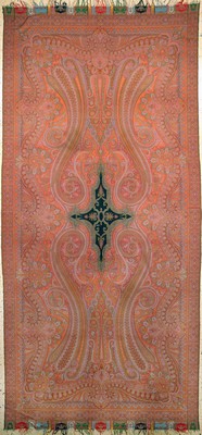 Image Schal antik, signiert, Indien, um 1900, Baumwoll-Stickerei, ca. 355 x 165 cm, EHZ: 2