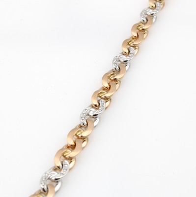 Image Panzerarmband mit Brillanten, WG/RG 585/000,z.T. matt., Brill. zus. ca. 0.18 ct ...