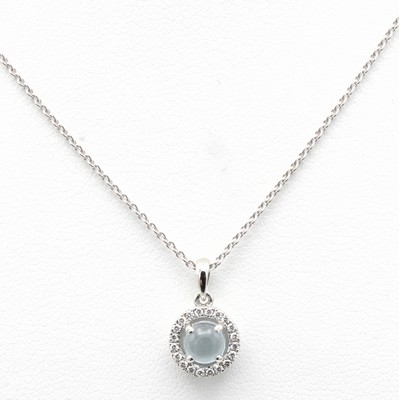 Image Anhänger mit Brillanten und Blautopas an Kette, WG 585/000, Topas (beh.) Brill. ...