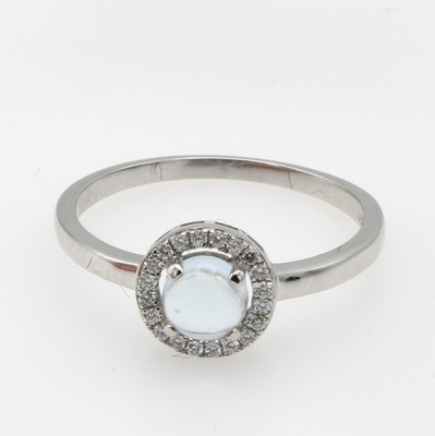 Image Ring mit Brillanten und Blautopas, WG 585/ 000, Topas (beh.), Brill. zus. ca. 0.08 ct ...